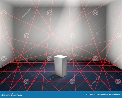 Museum Laser Beam Security System Realistic Vector Stock Vector