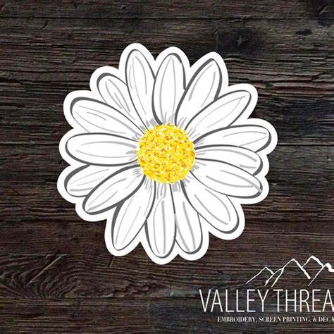 Hand Drawn Daisy Car Window Decal Flower Car Window Decal Etsy