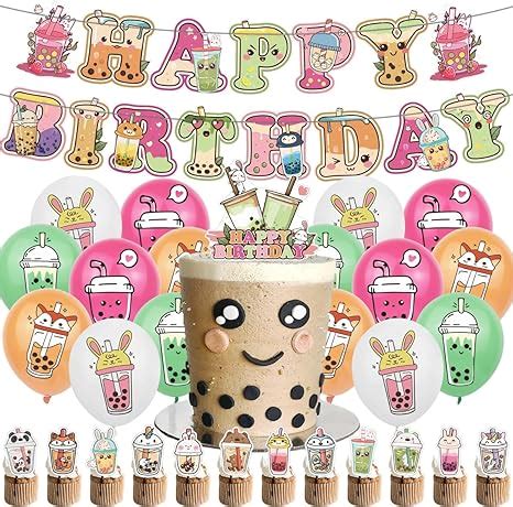 Bubble Tea Party Decorations Pcs Tea Party Decorations Floral Happy