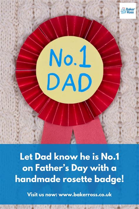 No 1 Dad Rosette Badge Fathers Day Crafts Kids Crafts Craft Free