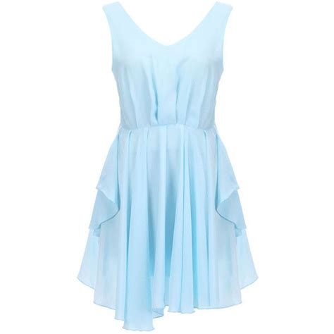 Cut Out Back Pleated Lake Blue Dress Blue Dress Short Blue Dresses