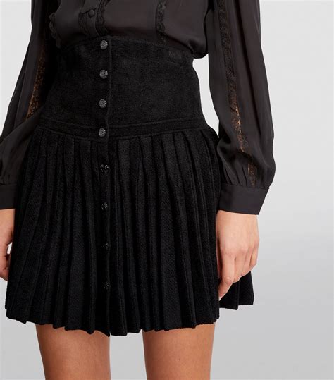 Womens SANDRO Black Pleated Mini Skirt Harrods UK