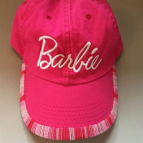 Pink Barbie Baseball Cap With Embroidered Logo One Depop