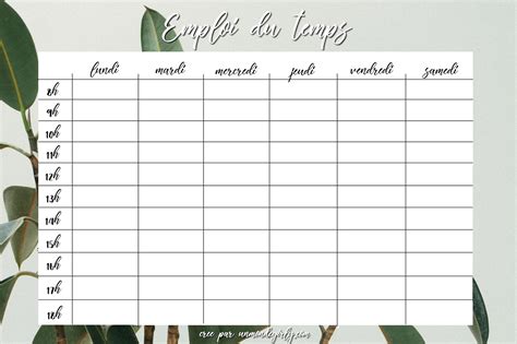 Modèle D'emploi Du Temps Des Cours De Collège Smart Timetable