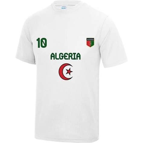 Maillot De Foot Algérie Homme Blanc Npz Anti Transpirant Confortable Taille Xs Au 5xl