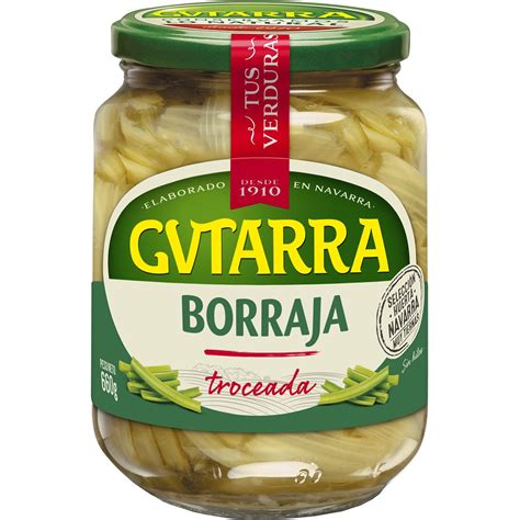 Borraja Al Natural Troceada Frasco G Neto Escurrido Gvtarra