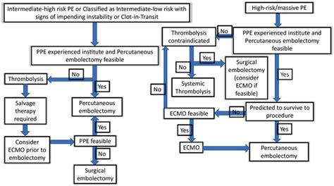 Flowchart For Suggested Management Of Unstable Pulmonary Embolism