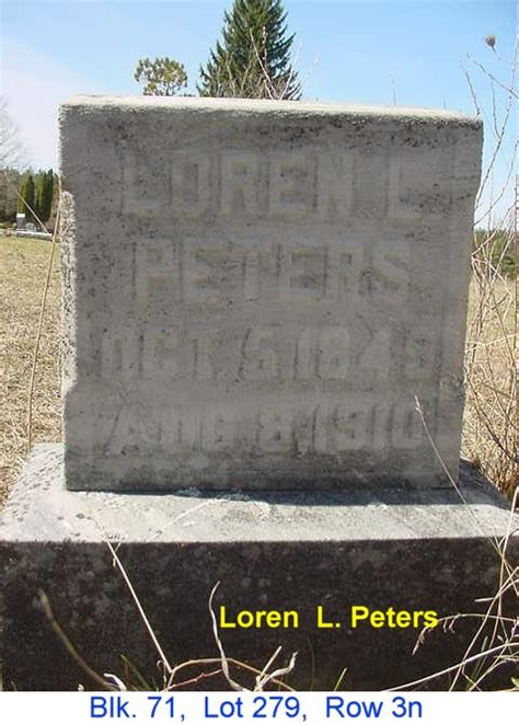 Loren Leward Peters 1849 1910 Mémorial Find a Grave