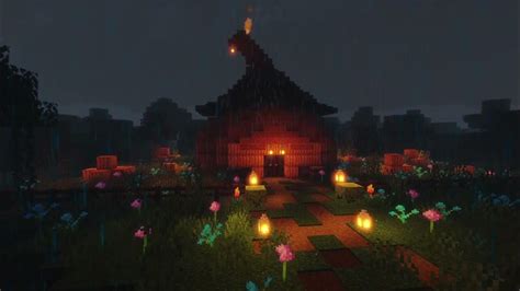 7 Hours Minecraft Pumpkin Hut With Ambient Rain Youtube