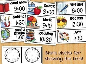 Daily Schedule Cards Editable With Clocks By Fishyrobb Teachers