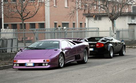 1994 Lamborghini Diablo SE30 & 1988 Lamborghini Countach parked on ...