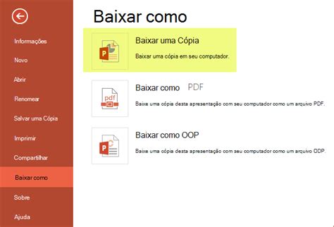 Salvar Uma C Pia Da Sua Apresenta O O Powerpoint Para A Web