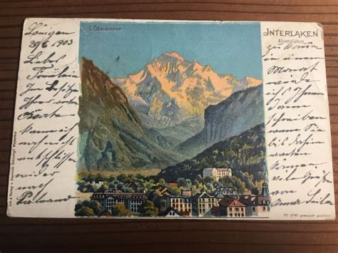 Interlaken Alpenglühen Steinmann 1903 Kaufen auf Ricardo