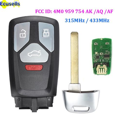 Keyless Go Smart Remote Key Fob 315mhz 433MHz For Audi TT A4 A5 Q7 2016