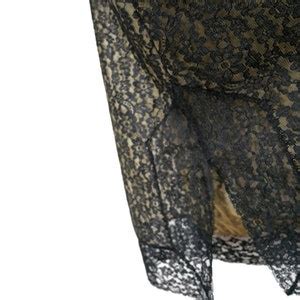 Vintage 1950s Black Lace Slip With Nude Lining Van Raalte Lingerie Slip Dress With Side Zipper