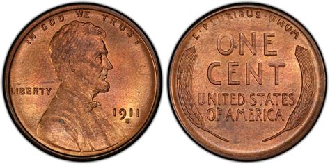 1911 S 1C Repunched Mintmark RB Regular Strike Lincoln Cent Wheat