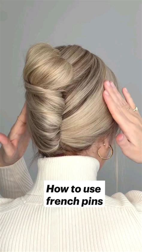 How To Use French Pins Long Hair Updo Hair Up Styles Hair Tutorials