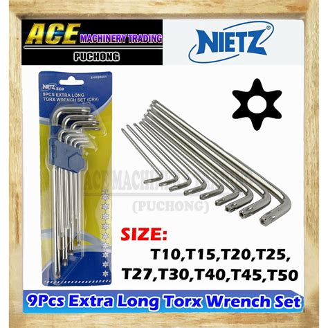 NIETZ 9pcs Extra Long Torx Star Key Wrench Set Extra Long Shopee