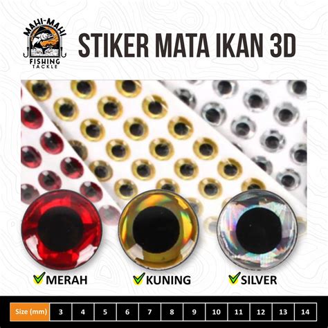 Jual Stiker Mata Ikan 3d Umpan Pancing Boneka Lure Metal Jig Minnow