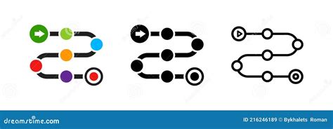 Roadmap Icon Vector Isolated Roadmap Plan Signs Project Development