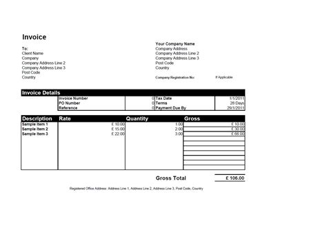 Open Office Template Invoice Template Word Invoice Template Porn