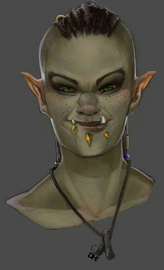 Meio Orc Bárbara In 2020 Female Half Orc Female Orc Fantasy Portraits