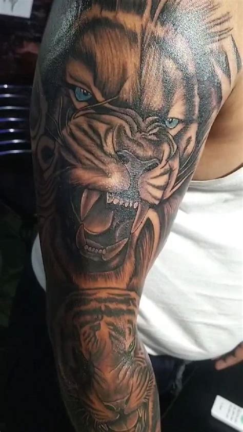 Full Sleeve Tattoo Lion And Tiger Sleeve Tattoos Full Sleeve Tattoo