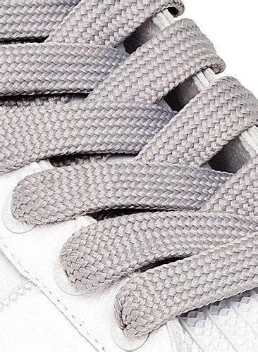 Flat Fat Grey Shoelaces 11mm Wide Big Laces