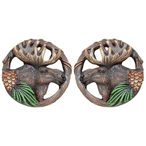 Pinecone Moose Cabinet Knobs Set Of 2 Black Forest Decor