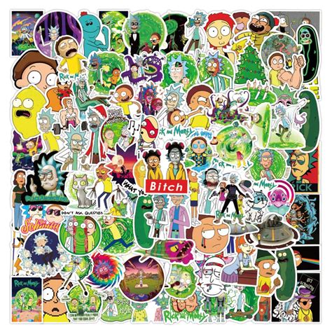 104pcs Rick And Morty Stickers Pack，cute Sticker Vsco For Water Bottle