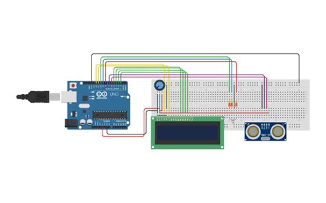 Circuit Design Distância Led Lcd Tinkercad