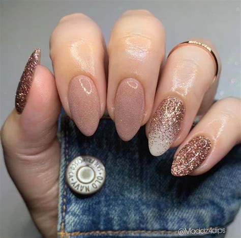 Chic And Timeless Nude Almond Nail Designs
