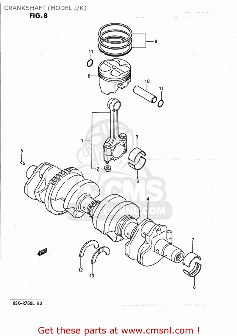 Suzuki GSXR750 1989 K USA E03 CRANKSHAFT MODEL J K Buy Original