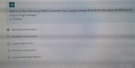 Solved Which Of The Following Nmos Inverters Has A Large