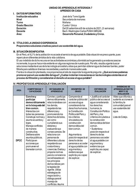 Unidad De Aprendizaje Dpcc Ae C Pdf