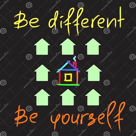 Be Different Be Yourself Handwritten Motivational Quote Stock