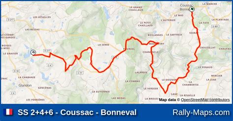 SS 2 4 6 Coussac Bonneval Stage Map Rallye National Du Pays De