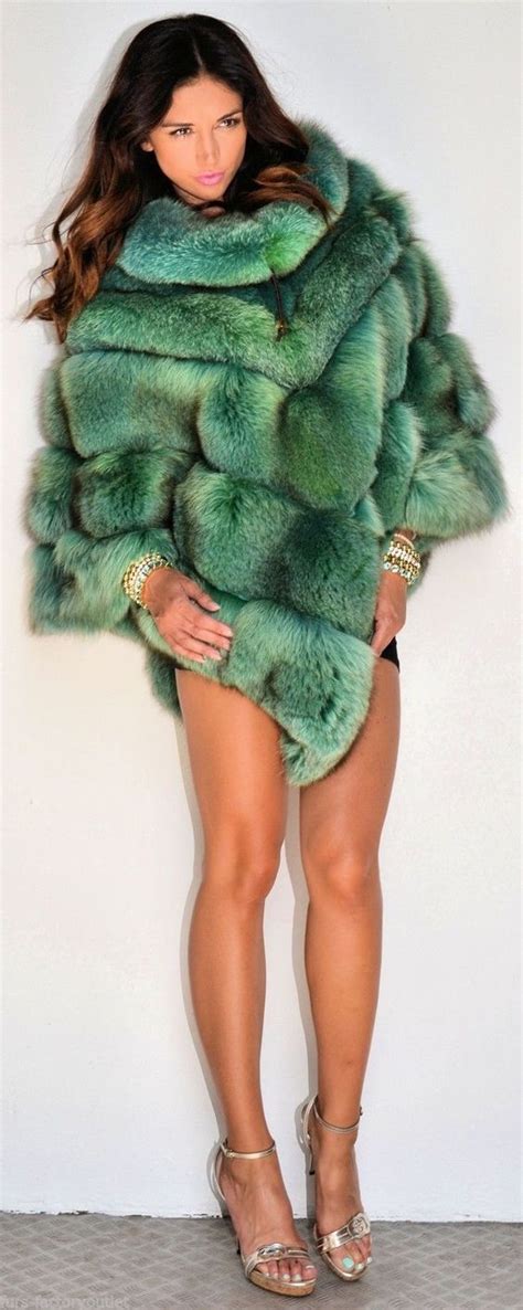 Fox Fur Jacket Green Fashion Looking For Women Shades Of Green Fur Coat Sweater Dress