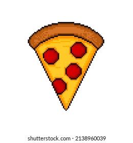 Pixel Art Pepperoni Pizza Bit Stock Illustration Shutterstock