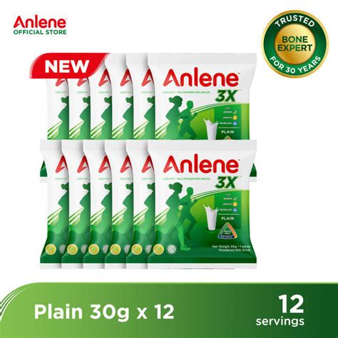 Anlene 3x Adult Milk Powder Plain 30g X12 Sachet Lazada Ph