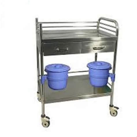 Silver Hospital Stainless Steel Dressing Trolley Size X X