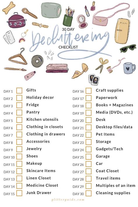 Declutter List Printable