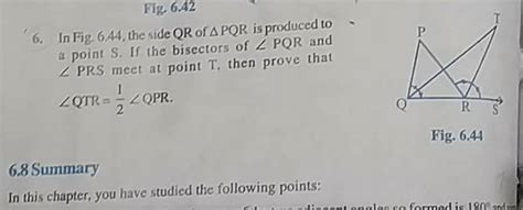 In Fig The Side Qr Of Pqr Is Produced To A Point S If The Bise