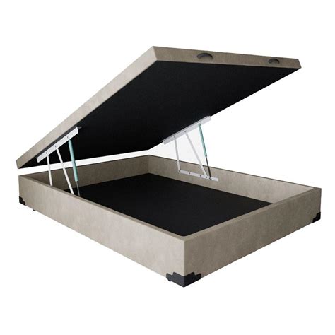 Base Box Ba Casal Sp M Veis Suede Bege X X Base Para Cama