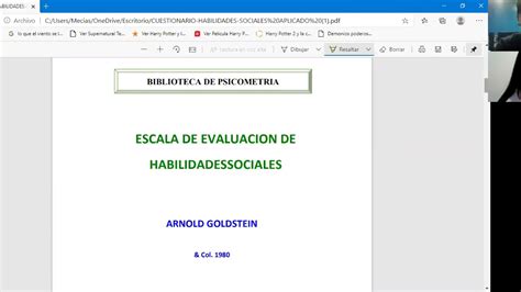 Aplicación Del Cuestionario De Habilidades Sociales De Arnold Goldstein