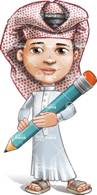 Little Muslim Boy Cartoon Vector Character Aka Nabil Pencil Graphicmama