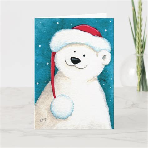 Cute Festive Polar Bear Christmas Card Zazzle