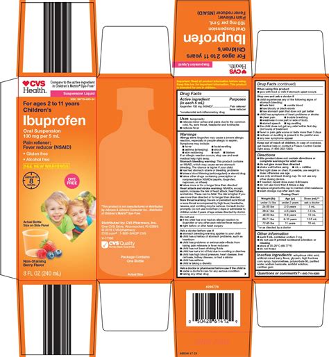 Fda Label For Ibuprofen Suspension Oral Indications Usage And Precautions