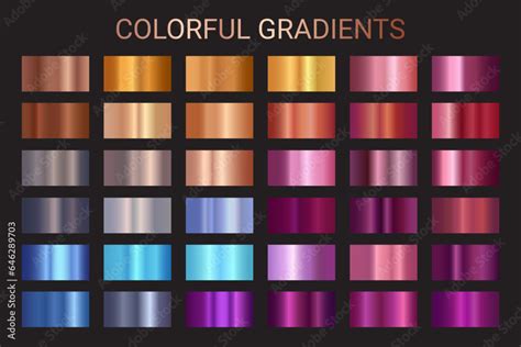 vector de stock colorful chrome metal gradients vector set silver