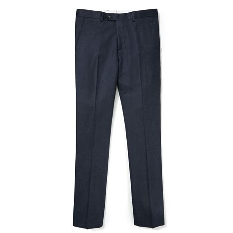 Italian Wool Flannel Dress Pants Heather Navy Jomers